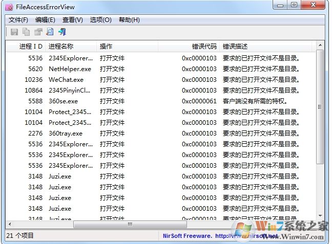 Windows系統(tǒng)錯誤診斷工具FileAccessErrorView v1.22漢化版