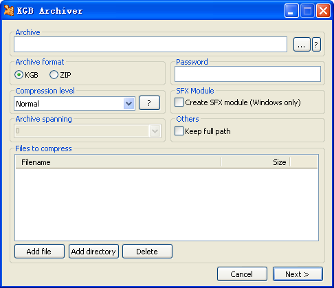 KGB Archiver (高壓縮率壓縮工具)下載 V1.1.5.22 簡體中文版