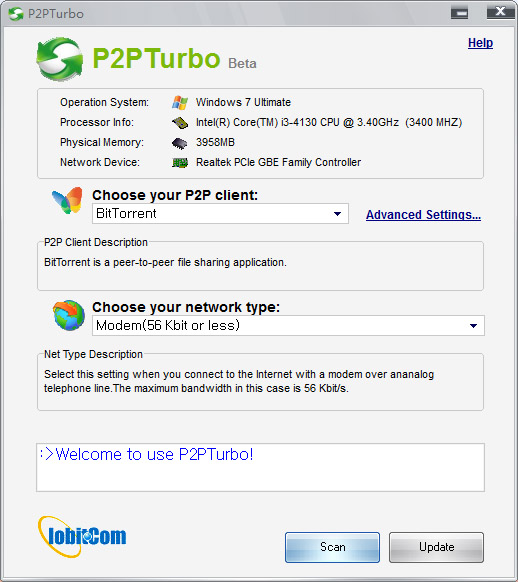 P2P加速器(IObit P2PTurbo) 1.0.0.12綠色版