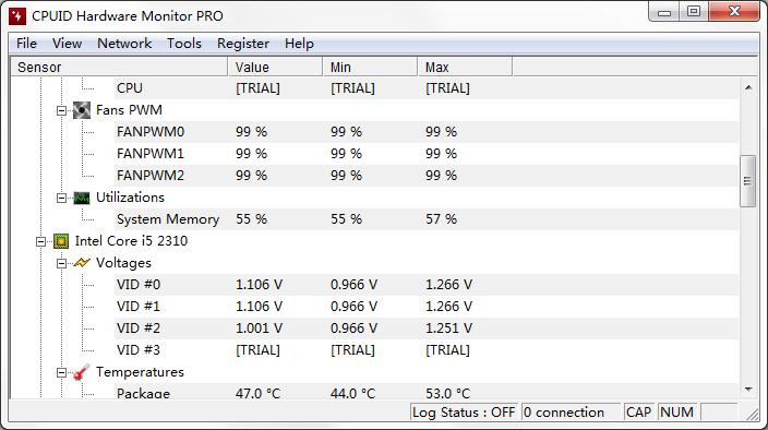 HWMonitor PRO(電腦電壓和溫度監(jiān)視軟件) v1.41綠色漢化版