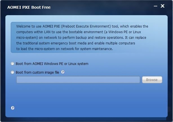 AOMEI PXE Boot Free(PXE系統(tǒng)維護工具) v1.5綠色版