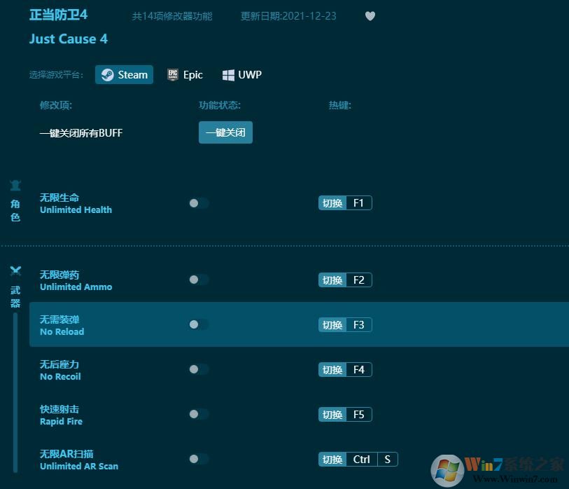 正當防衛(wèi)4十四項修改器 v2022