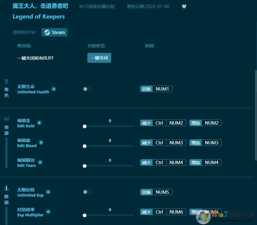 魔王大人擊退勇者吧十項(xiàng)多功能修改器 V2022.7通用版