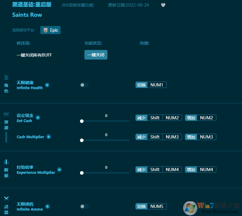 黑道圣徒重啟版多功能修改器 v2022通用版