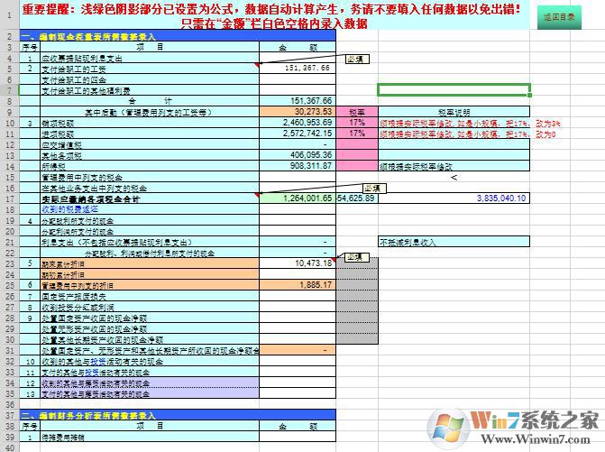 現(xiàn)金流量表自動(dòng)生成模板e(cuò)xcel帶公式版