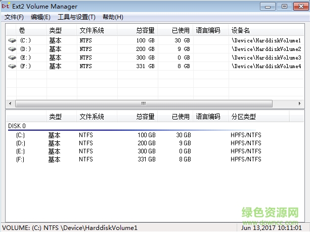 Ext2VolumeManager(Ext2/Ext3文件讀寫(xiě)) V0.68綠色漢化版