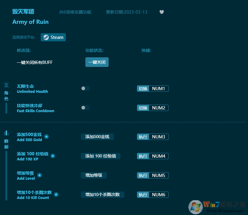 毀滅軍團六項修改器 v2023最新版