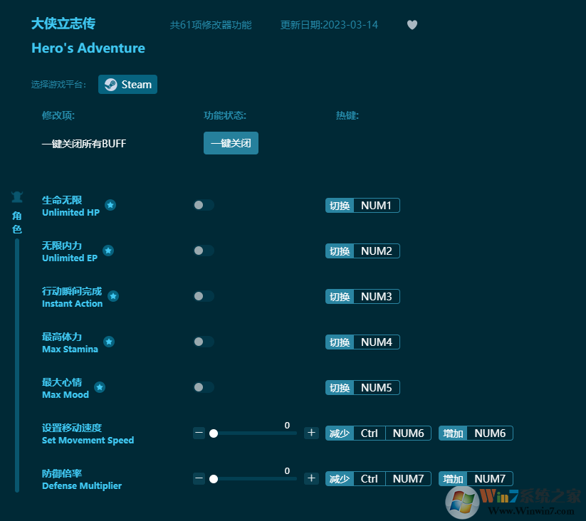 大俠立志傳六十一項(xiàng)修改器 v2023最新版