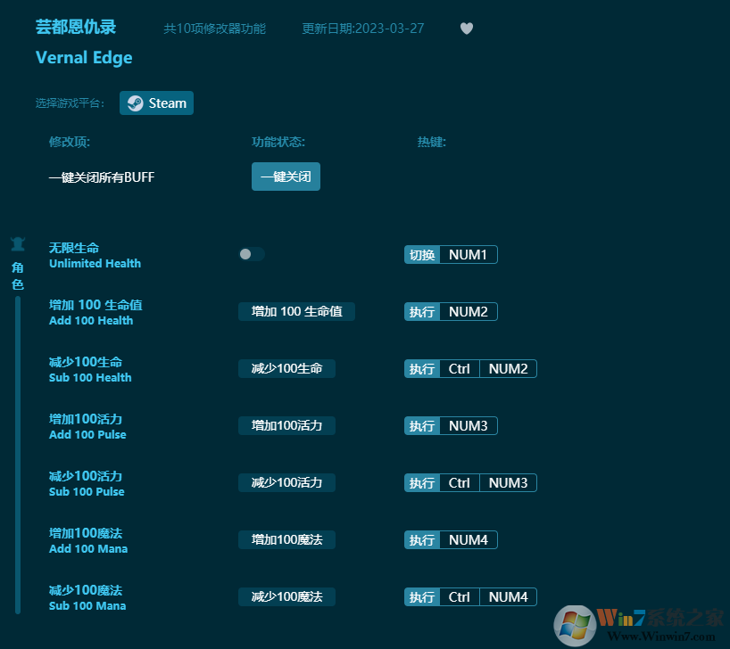 蕓都恩仇錄十項(xiàng)修改器 v2023最新版