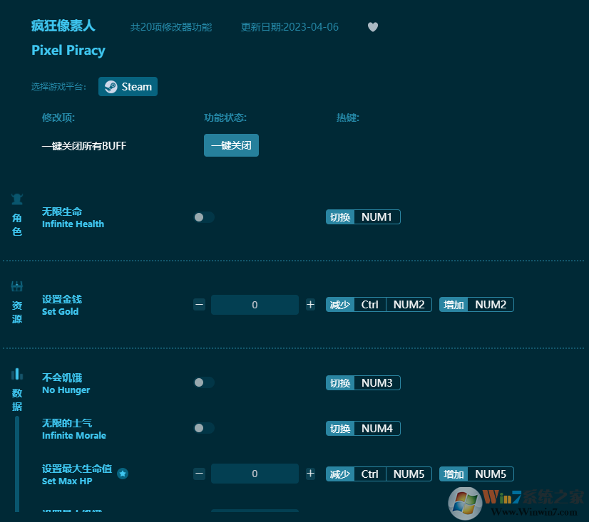 瘋狂像素人二十項(xiàng)修改器 v2023最新版