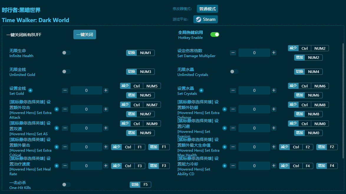 時行者黑暗世界十九項修改器 v2024最新版