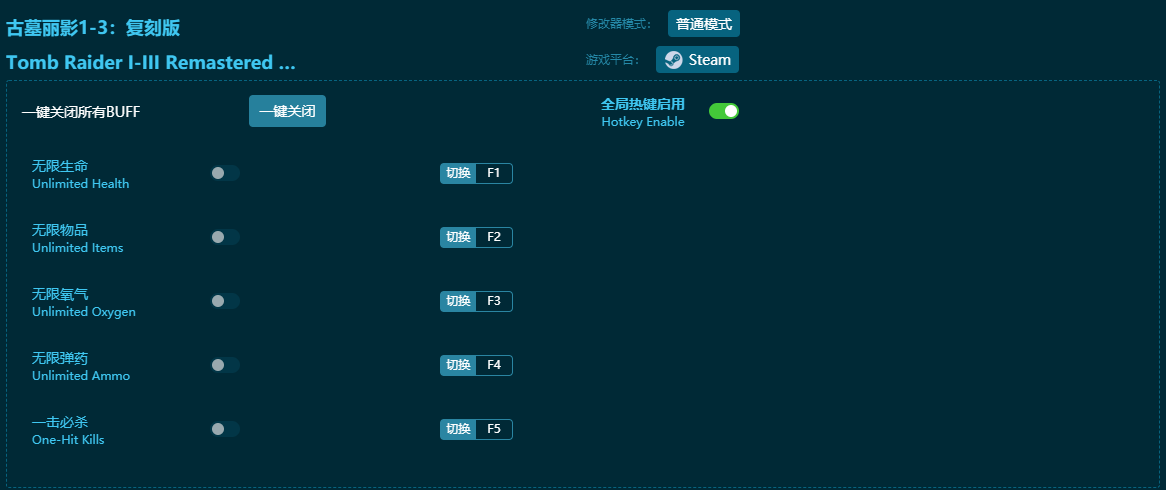 古墓麗影1-3復刻版五項修改器 v2024最新版