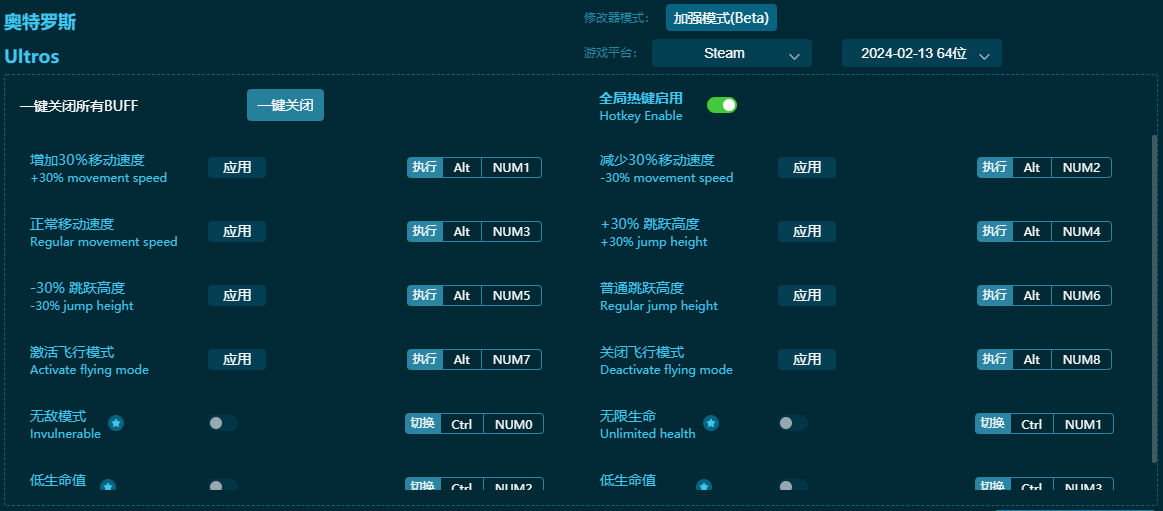 奧特羅斯十二項修改器 v2024最新版